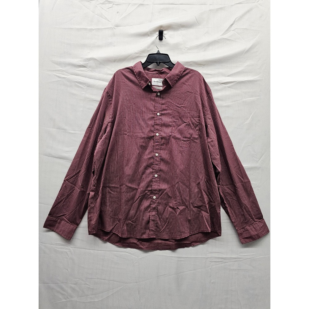 Goodfellow & Co Mens Standard Button Down Red Cotton Blend Casual Size XXL